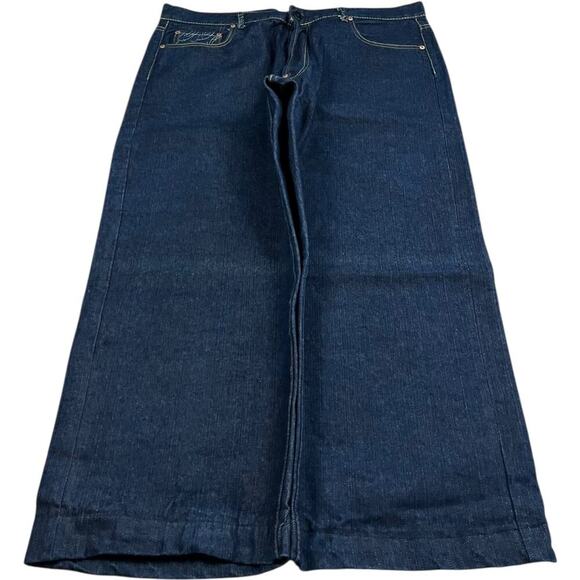 RMC Red Monkey Company Flame & Dragon Embroidered Wide Leg Baggy Y2K Jeans - Picture 3 of 5